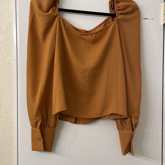 REVOLVE Line & Dot Thea Square Neck Blouse in Caramel - Picture 8 of 8